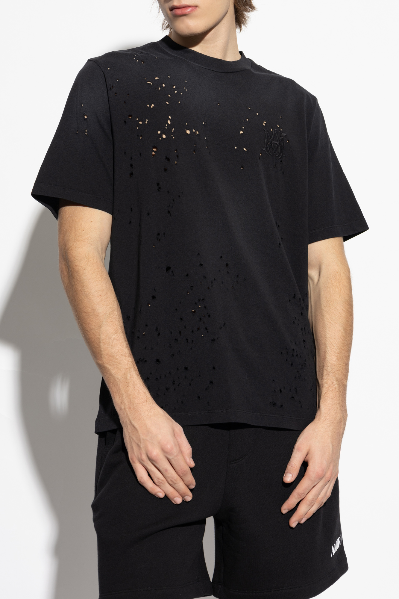 Tシャツ・カットソー AMIRI Men T Shirts AMJYTE1179 BLACK Black T-shirt AMIRI Amiri Starburst Oversized T-Shirt AMJYTE1179